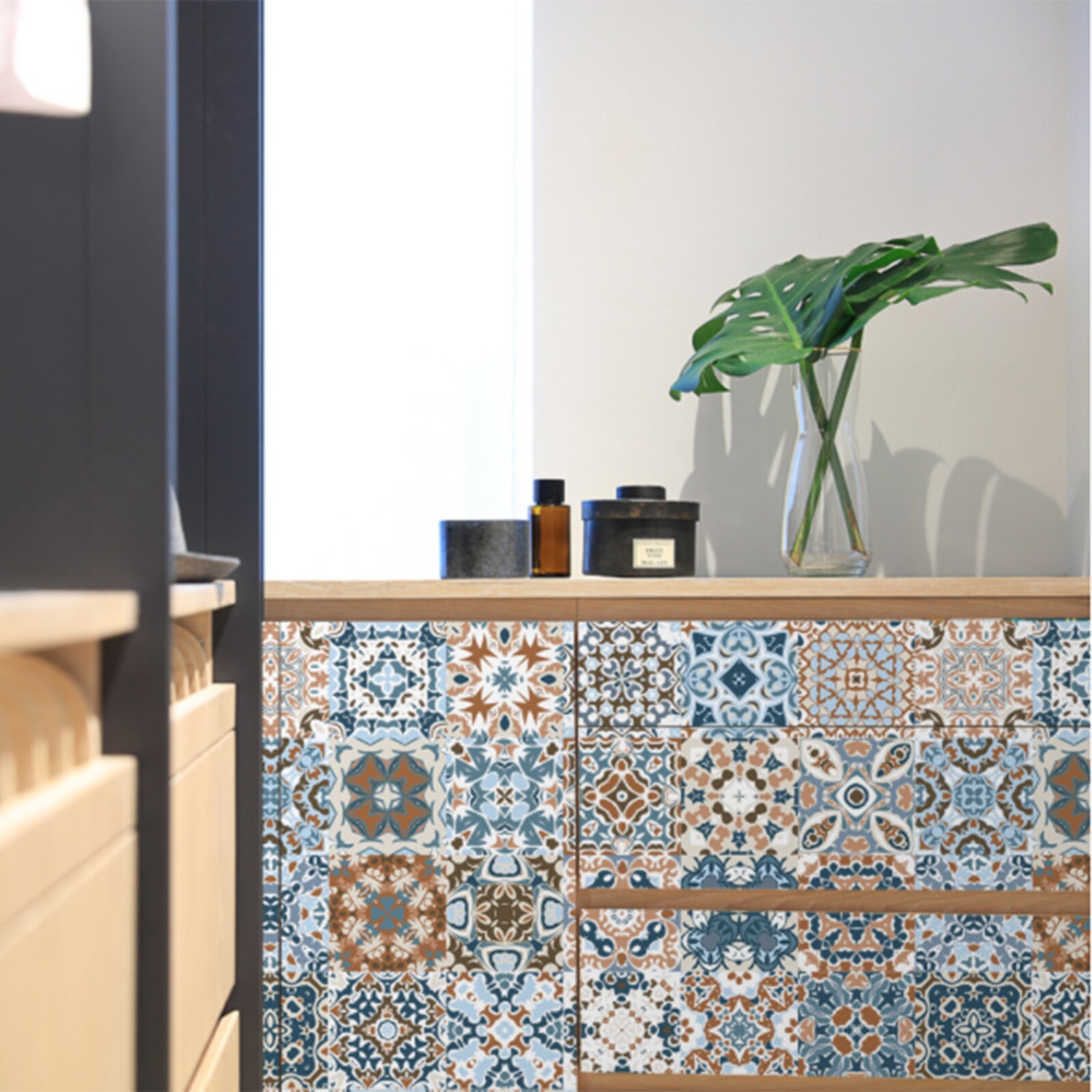 Morocco Bathroom Self Adhesive Mosaic Tile Sticker Waterproof Kitchen Backsplash Wall Sticker Home Decoration DIY Nordic Modern