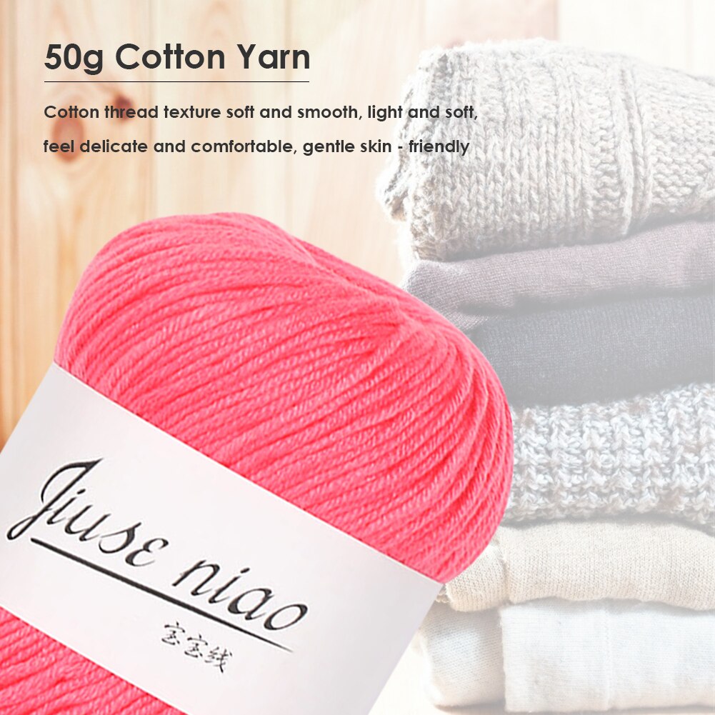 Fil de ruban à tricoter de ligne Rival doux | Fil fin en coton 50g/roll pour couture au Crochet, tricot doux, bricolage pour bébé
