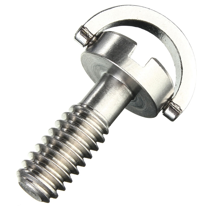 Long 1/4" D-Ring Screw Stainless Steel For Camera Tripod Quick Release Plate Silver: Default Title