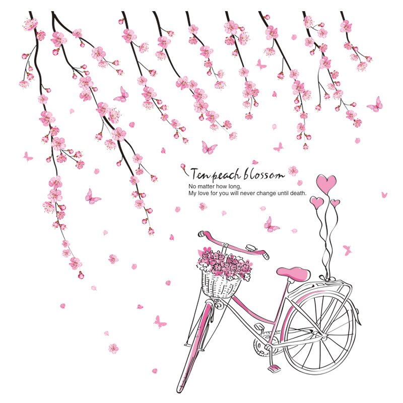 Shijuekongjian-pegatinas de pared para bailarina de Ballet, calcomanías de pared de plantas con flores, para habitación de niños, dormitorio de bebé, Decoración de casa: flower sticker 3