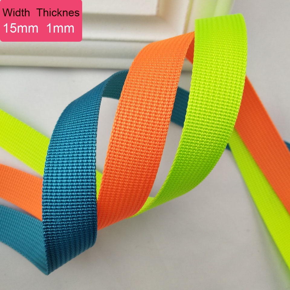 50 Meter 15mm Breite Nylon Gurtband Dicke 1mm Für Tasche Schuhe Hütte NäHenne Gürtel Rucksack Umreifung DIY handwerk 31 Farben
