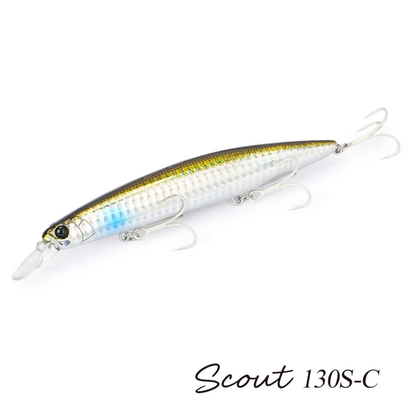 TSURINOYA 130S-señuelo de pesca de pececillo que se hunde, SCOUT, 130mm, 24g, fundición larga, lengüeta de lubina, cebos duros artificiales grandes para pesca en el mar: Rojo