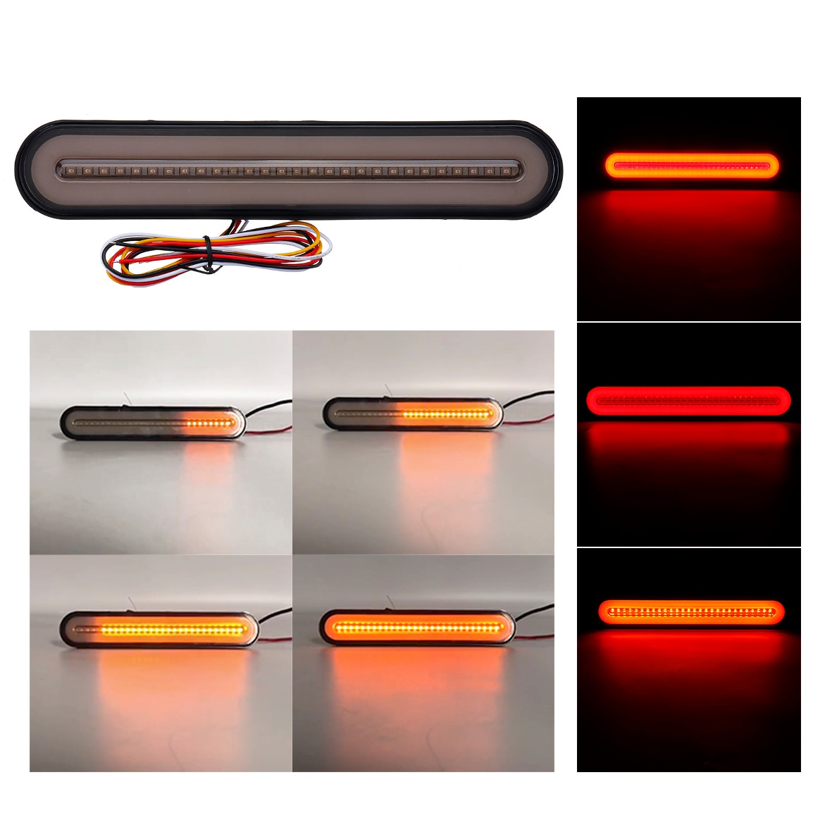 3 in 1 neon ledet trailer lastbil bremselys vandtæt hale bremse stop lys flydende blinklys 12-24v