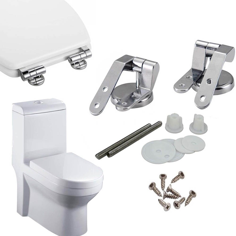 Paar Wc Chrome Scharnieren Met Hulpstukken Toilet Seat Vervanging Bevestigingen Top