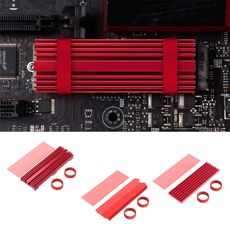 M.2 SSD Heat Sink, Solid State Hard Disk Aluminum Heatsink, Cooling Pad for Desktop PC Double-Sided Heat Sink Cooler Set