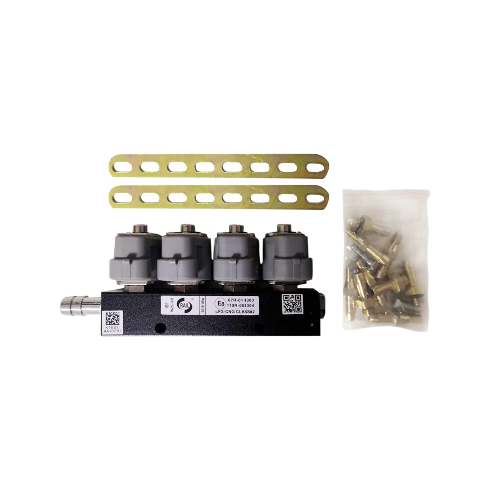 Nozzles 4 Cylinders GBO LPG CNG, Gas Ramp 2 Ohms, Injector: Gray