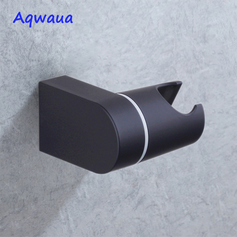 Aqwaua Douchekop Houder Beugel Stand 2 Positie Voor Badkamer Gebruik Standaard Size Bad Accessoires Mat Zwart Abs Plastic