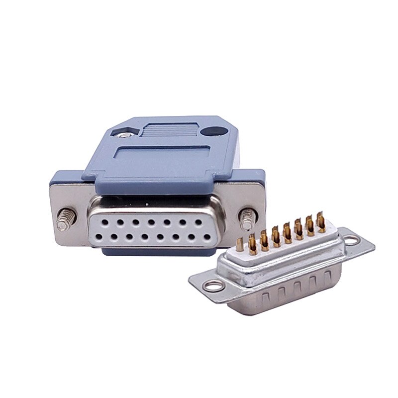 Db15 d type vga stik datastik 2/3 række 15 pin port stik adapter hun han  dp15: Kvindelig golden 2p