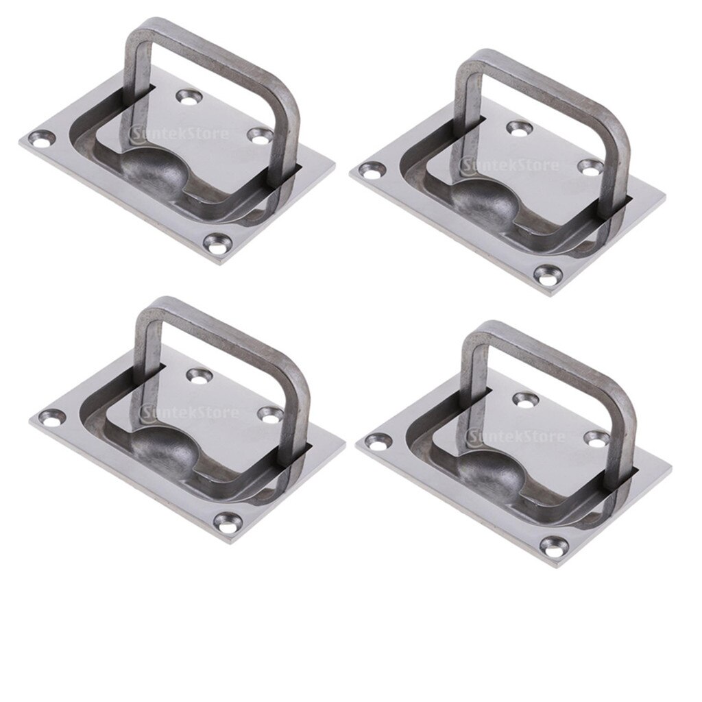 4-Set 2.95 x 2.2 inch Stainless Steel Square Flush... - Grandado