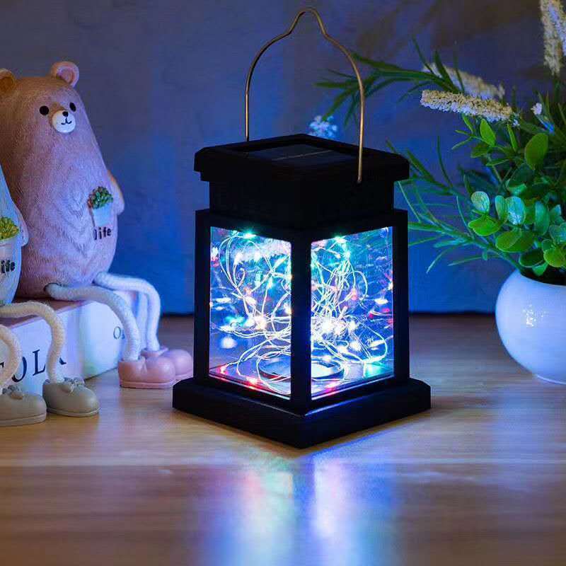 Aurinkotähti lyhty pihakoristeet vedenpitävä puutarha ulkona roikkuu sisustus joulu led valo nurmikkolamput maisemavalaistus: Rgb