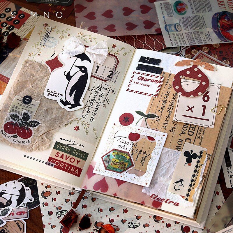 årgang matenial pakke materiale papir søppel journalplanlegger scrapbooking årgang dekorativ diy håndverk bakgrunnspapir