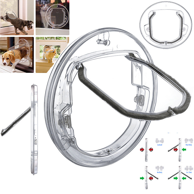 Chien Porte Avec Serrure Pour Chat Chiot Chien Porte Avec Serrure Ronde Transparente Porte Fenêtre Coulissante Verre Porte Verre Fenêtre