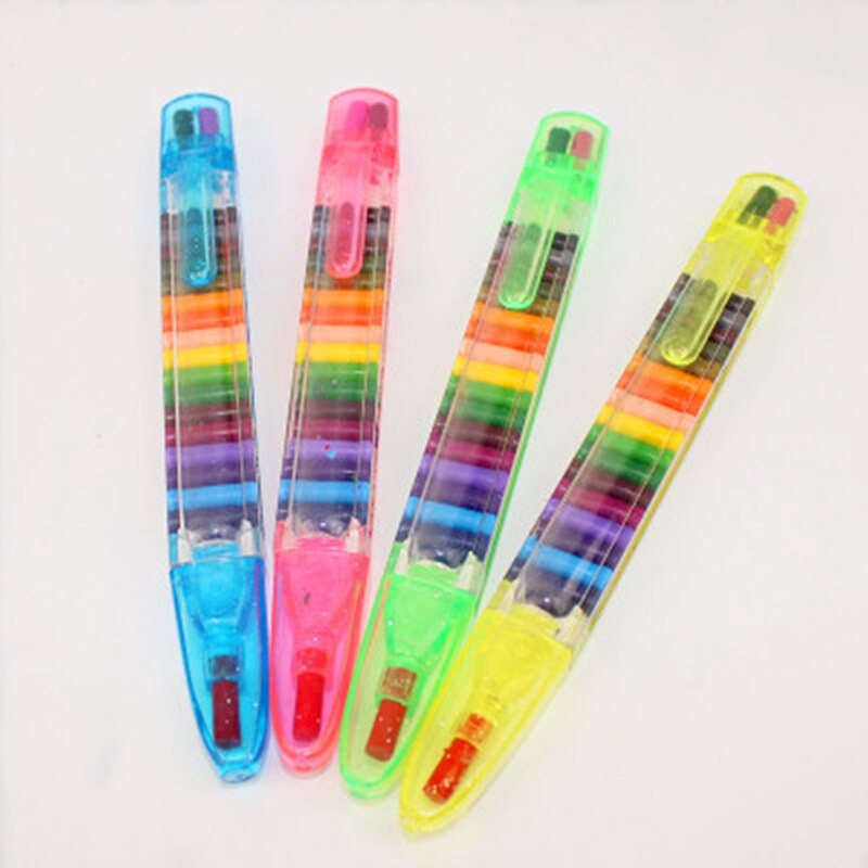1 Pc 20 Color Pencil Cratons Stacker Pencils Drawing Pen Children Painting Pencil Wax Crayon Art Painting Pen Kids Graffiti Pen