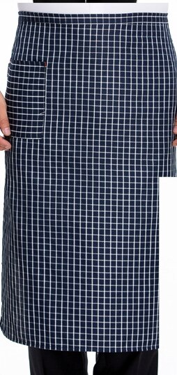 Restaurant kitchen food service cotton long apron for waiter waitess chef apron cook apron: long blue