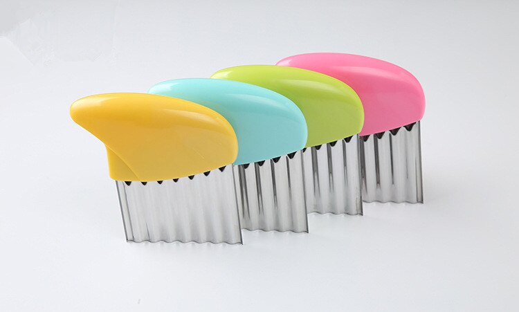 1PC Wave Potato Cutter Stainless Steel Cucumber Carrot Potato Vegetable Waves Cutter DIY Kitchenware OK 0578
