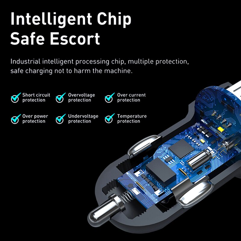 4.8A Fast Charging Dual 2 Port USB Car Charger Adapter for mobile iPhone For Ford Focus 2 3 4 MK2 MK3 MK4 Kuga Edge Mondeo