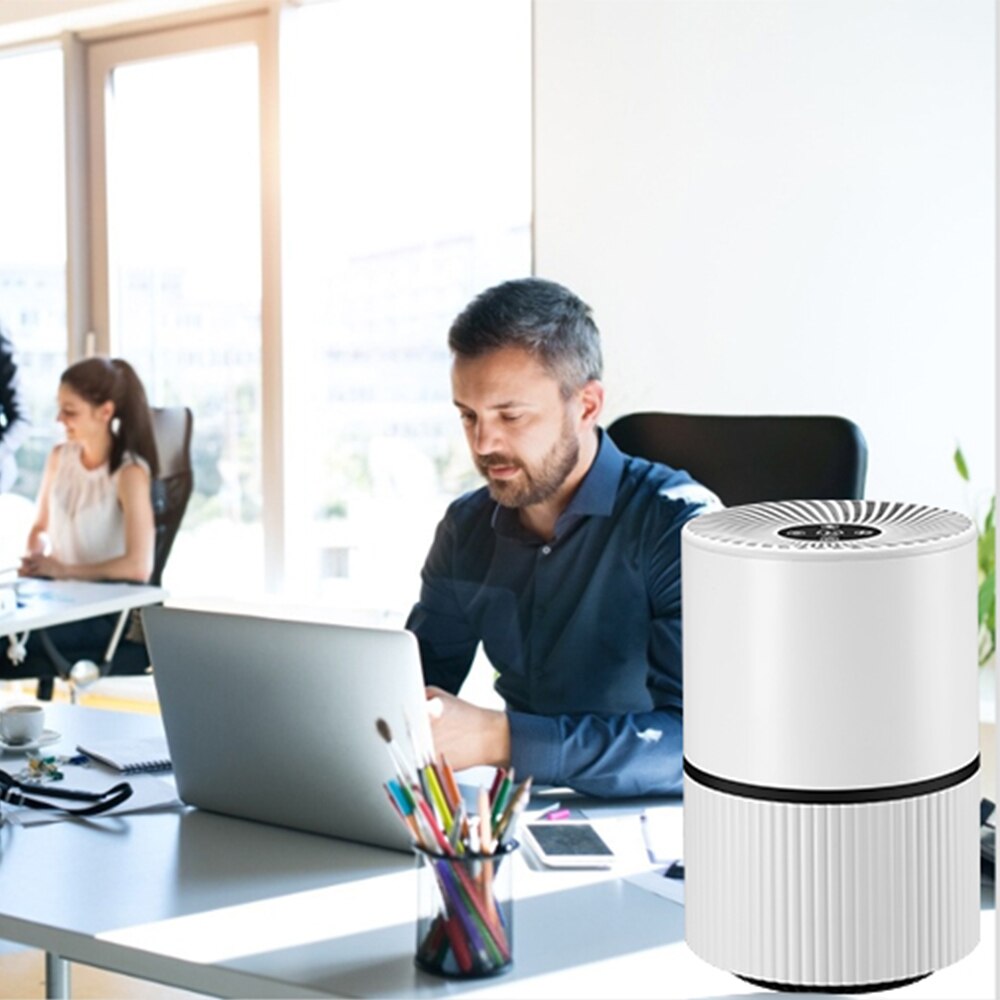 HEPA Smart Desktop Activated carbon Ionizer Air Purifier A19 With Air Indicator