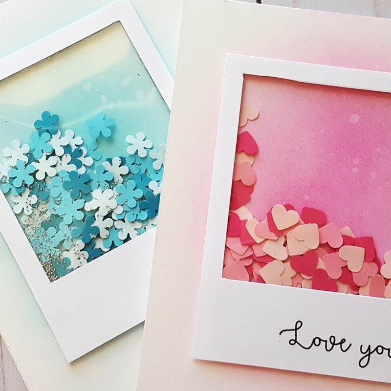 50pcs/lot Clear Plastic Window Sheets and Adhesive Double-sided Adhesive Foam Strips for DIY Shaker Cards Making 11*16cm