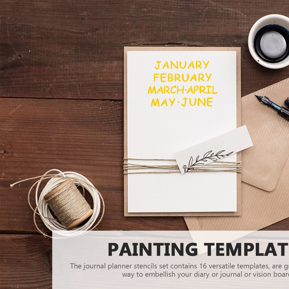 1 Set/16pcs Journal Stencils Painting Templates Drawing Stencils for Notepad