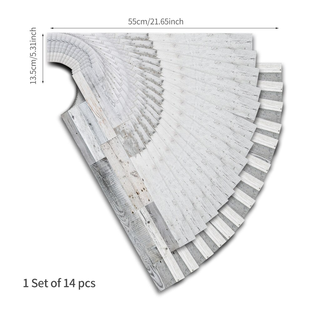14Pcs/1㎡ White Wood Grain Tile Kitchen Self-adhesive Wall Floor Decor Stickers Bathroom Home DIY Tile Sticker: Default Title