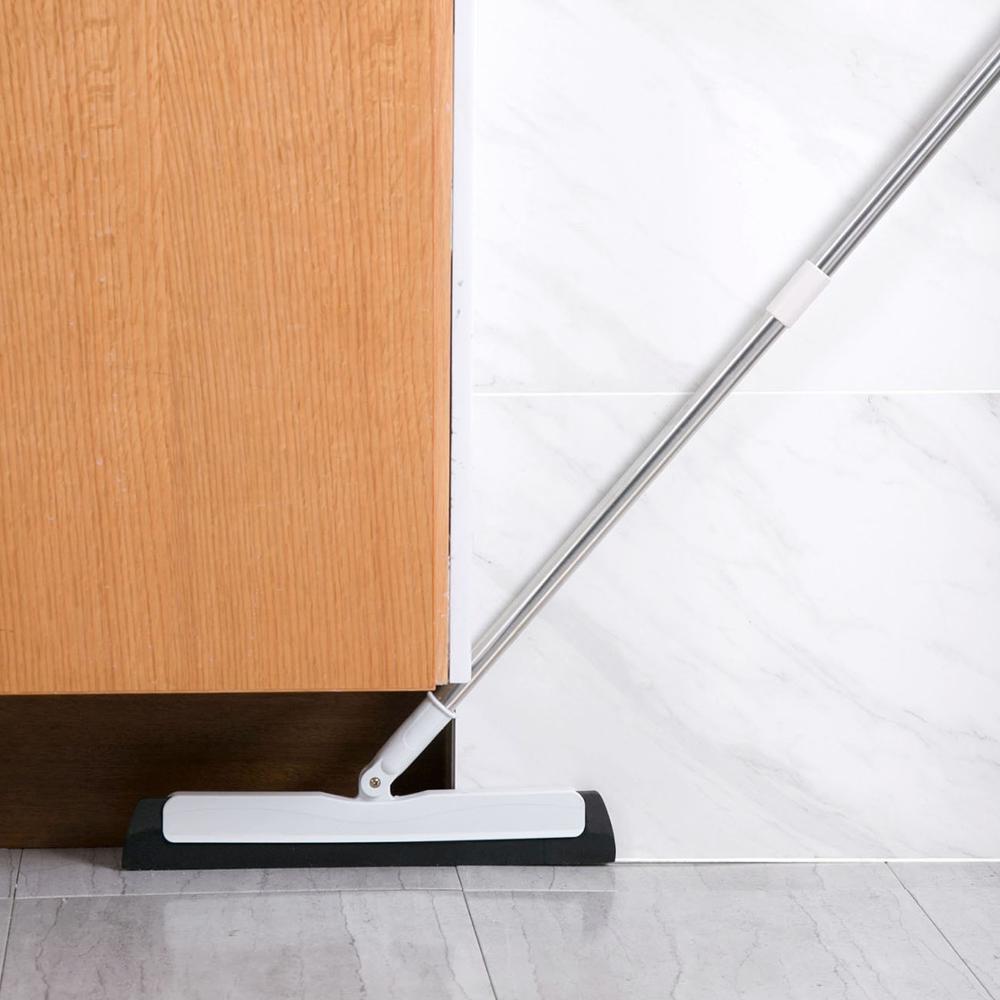 Husholdnings spin moppe langt håndtag fejemaskine med magisk svamp gulvrenser visker støvbørste badeværelse moppe rengøringsværktøj