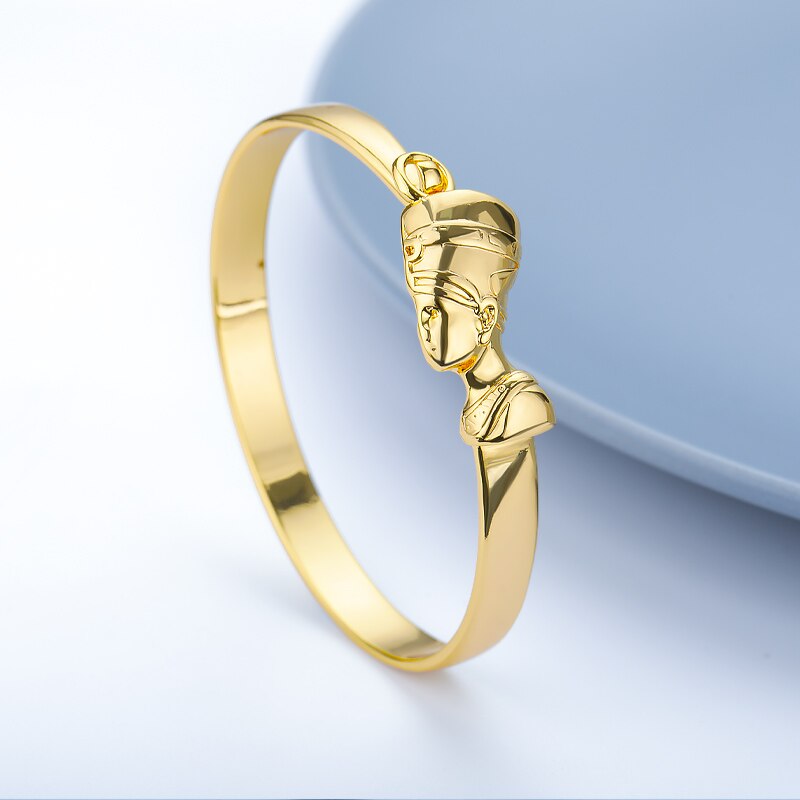 Egyptian Nefertiti Bracelet For Women Egypt Jewelry Gold Adjustable Stainless Steel Queen Bangles Bracelets Couple Men Bracelet