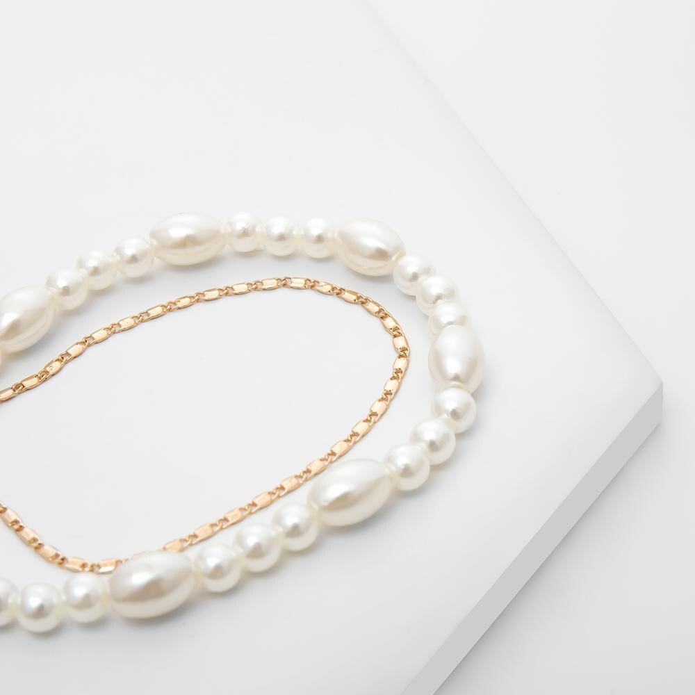 Ingemark Vintage Infinity Minnaar Enkelbandje Armband Koreaanse Imitatie Parel Multilayer Ketting Enkel Braclet Vrouwen Zomer Sieraden