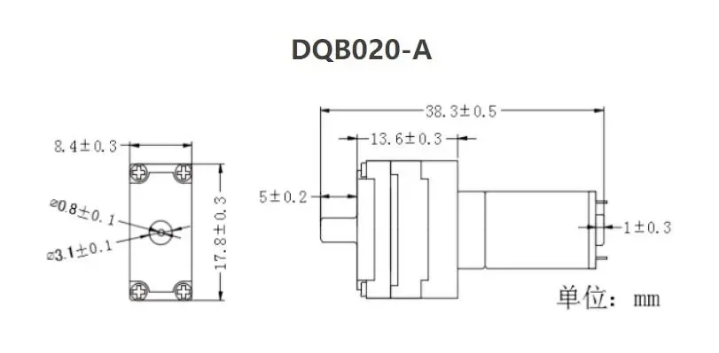 Dqb 020- a  dc 3v 5v mini liten 10mm m20- motors luftpump mikromembranluftpump för elektronisk blodtrycksmätare sopmaskin