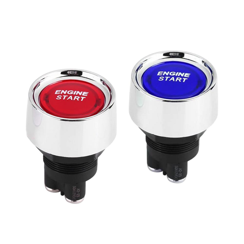 Car Engine Start Stop Switch Button 12V24V Auto Reset LED Switch