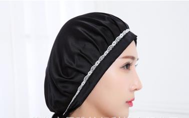 100% Silk Sleeping Cap Soft Silk Night Sleep Cap Sleeping Hat Bonnet Burgundy Sleepwear With Tie Adjustable