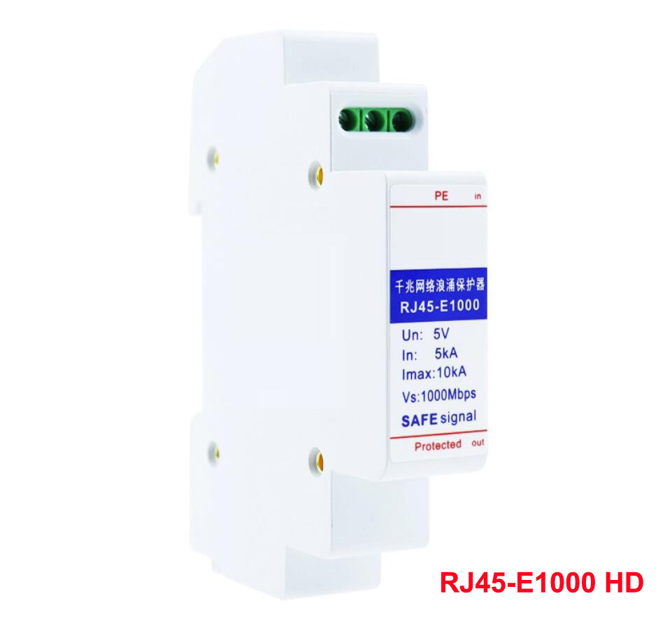 Gigabit Network POE Lightning Arrester High-Definition Surge Protector RJ45-E1000/POE: black
