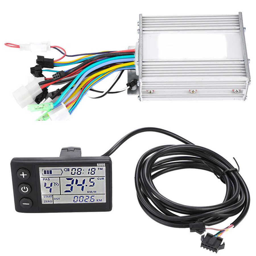 24v 36v 48v 60v 450w 500w 1000w elcykel scooter controller lcd display panel e-cykel børsteløs controller sæt e-cykel dele: 36v 450w 9 rør
