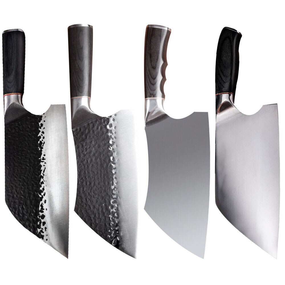 Chinese Gesmeed Butcher Keukenmes Set Servisch Kiritsuke Chef Mes High-Carbon Bekleed Staal Cleaver Fileren Vleesmes
