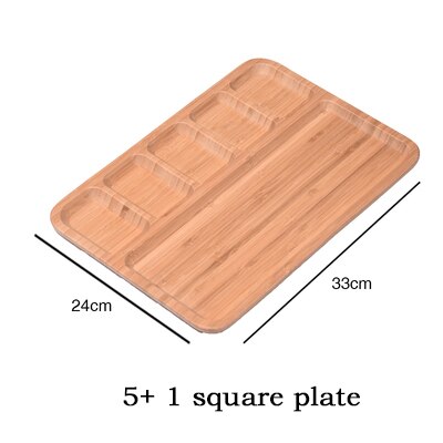 Fresh keeping tray bamboo bowl plate solid wood dividing food plate fruit plate solid wood western food tray: E
