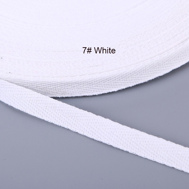 50 Yards/Roll 20mm Cotton Ribbon Herringbone Twill Bias Binding Tape For Bag Clothing Strap Handmade Garment Sewing 37 Colors: 7 white 20mm