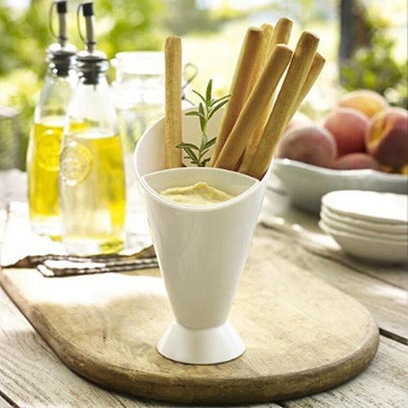 Batatas fritas titular de prateleira sortidas batatas fritas molho ketchup snack cone dip copo talheres servir titular batata cozinha ferramentas
