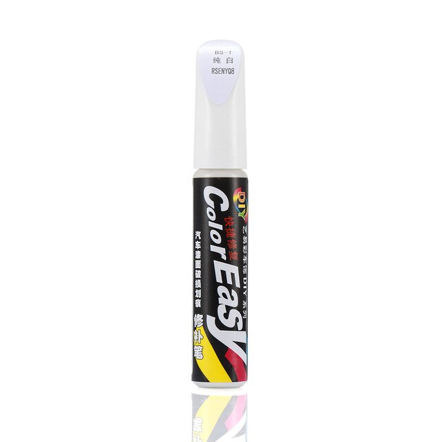 Lápiz reparador para arañazos de coche, reparador para arañazos, cuidado de Pintura transparente, blanco, rojo, negro, plateado: Blanco