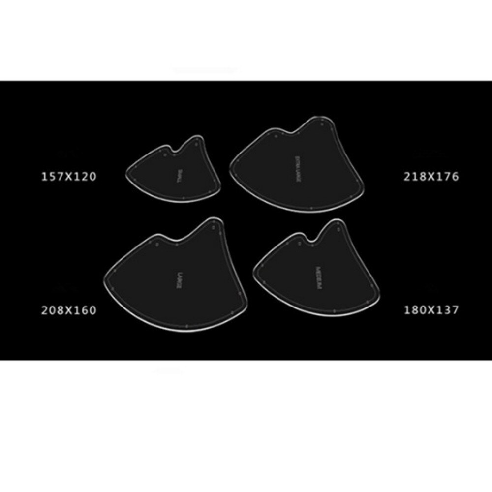 4pcs/Set Plastic Sewing Template Clear Acrylic Sewing Ruler Template Reusable Non-Slip Sew Pattern Template