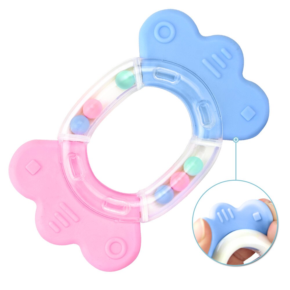 Pasgeboren Baby Speelgoed Hand Hold Jingle Schudden Bell Ring Baby Rammelaars Bijtring Educatief Speelgoed Voor 0- 12 Maanden Baby