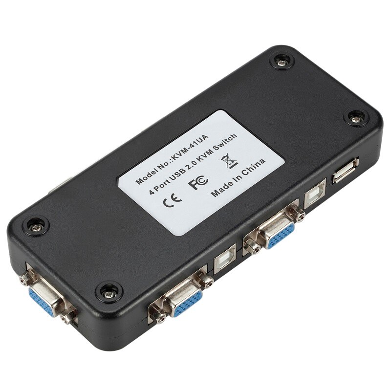 VGA 4 Port USB2.0 KVM Switch Box 200MHz 1920x1440 Switch Adapter For Keyboard VGA Monitor Mouse Printer Share Switcher