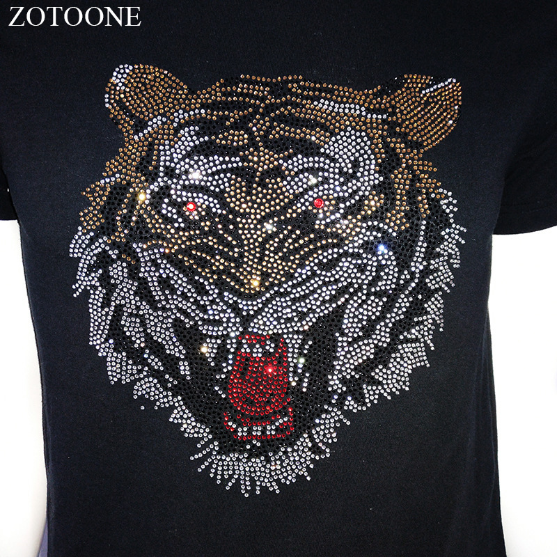 Zotoone kamienky krištáľovo čisté hotfix kamienková tiger nášivka na ozdobu oblečenia štras para artesanato na vyšívanie