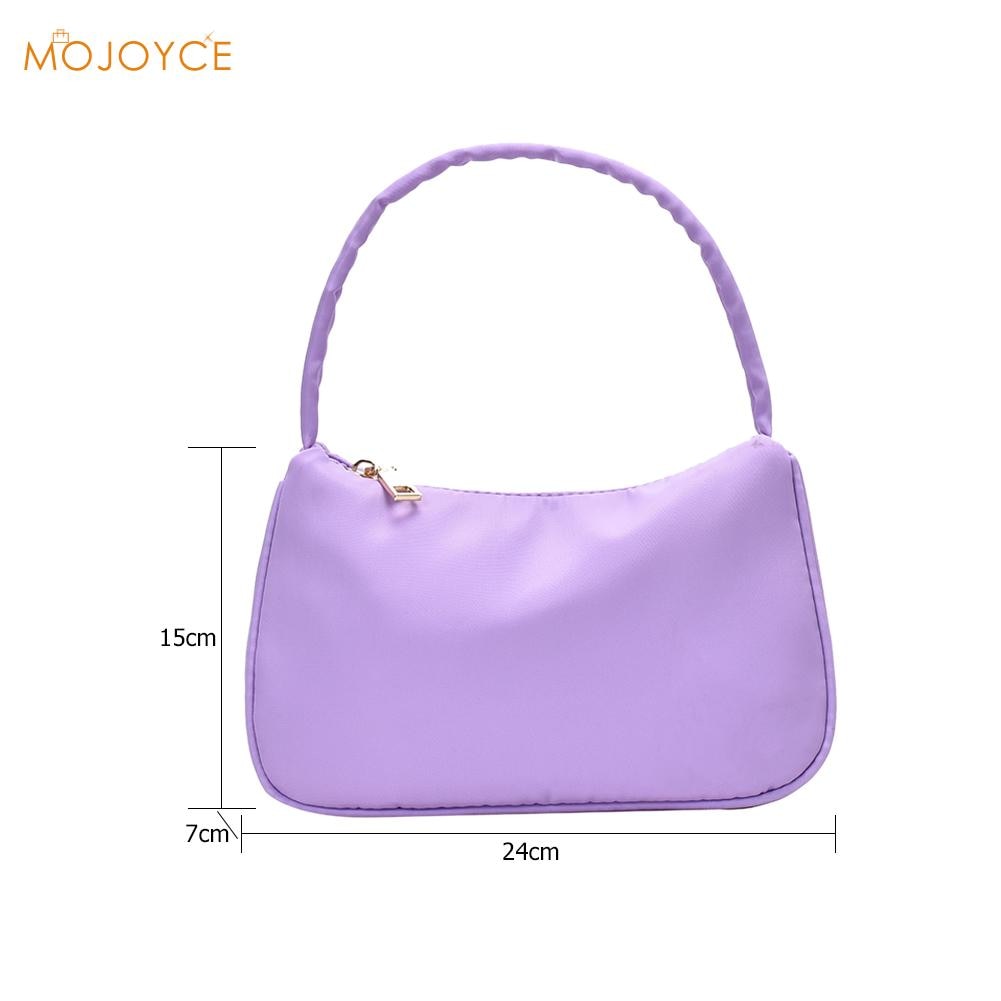 Prachtige Boodschappentas Eenvoudige Nylon Vrouwen Onderarm Schoudertas Purse Kleine Lady Solid Reizen Handtassen