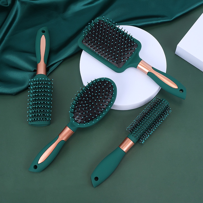 Barber Haar Bürste Anti Statische Massage Oval Kamm Mit Silikon Kissen Basis Entwirren Pinsel Runde Haar Pinsel Vent Haar Pinsel