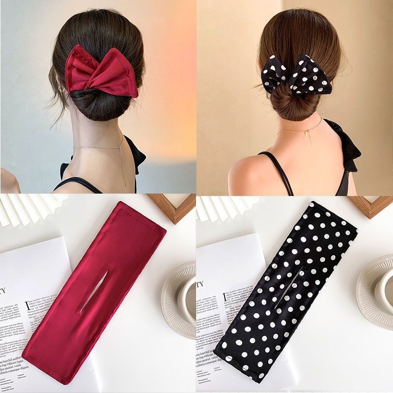 Pinza para el pelo con lazo perezoso para mujer, diadema estampada de cola de caballo, pasadores de abrazadera giratoria de Color sólido Simple