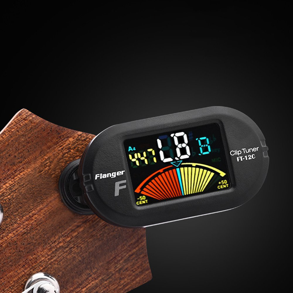 XFDZ Flanger Clip-On Tuner voor Alle Instrumenten-met Gitaar, Bas, Viool, ukulele & Chromatische Tuning Modes