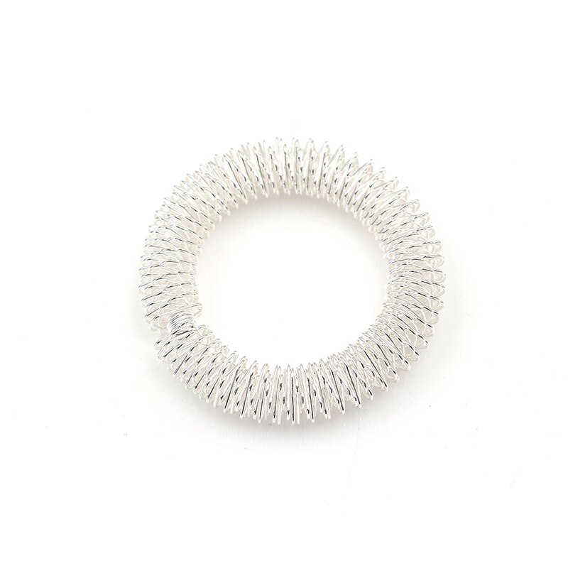 Håndleds massagering håndakupunktur armbånd metal massagering til mænd kvinder sundhedspleje værktøj håndled afslapning massager: Sølv