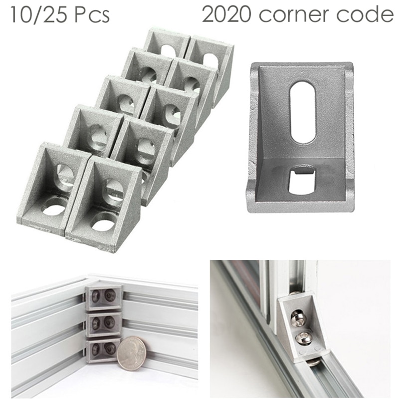 10pcs/25pcs Corner Bracket Right Angle 20 Series Aluminum Brackets for Connector Aluminium Profile CNC Router