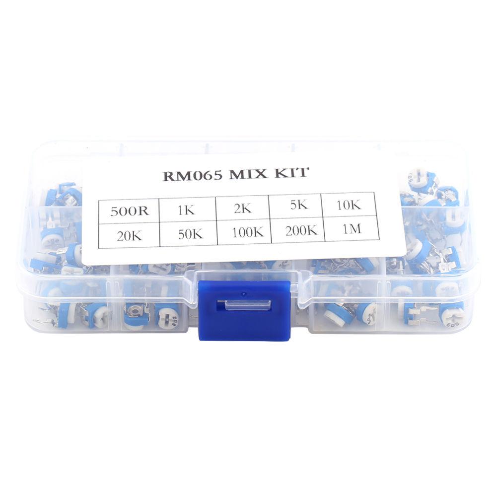 100 st 10- värde potentiometer variabelt motstånd sortiment låda kit  rm065