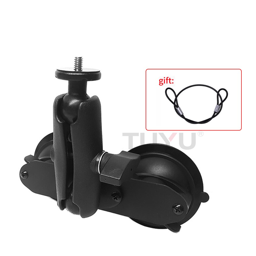 Support de ventouse de voiture à double tête de boule de 1 pouce, adapté à la perche à Selfie Invisible pour Insta360 One R X2 Gopro Max, accessoires: TY91-02