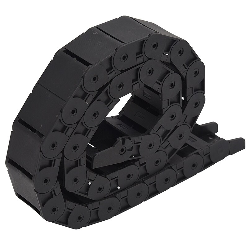 18mm x 37mm Black Flexible Semi Enclosed Cable Drag Chain 1M 39.4"